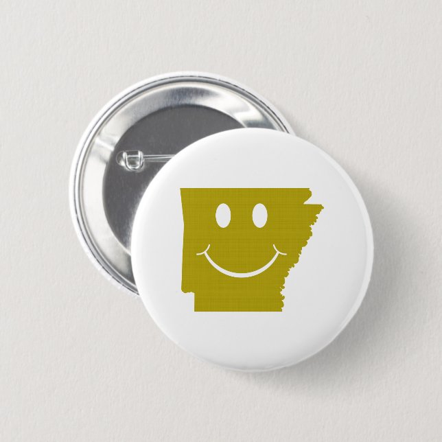 Arkansas Staat Shape Face Button (Vorne & Hinten)
