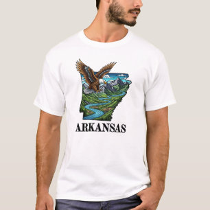 Arkansas Staat Tattoo Style Adlergebirge T-Shirt