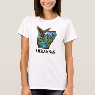 Arkansas Staat Tattoo Style Adlergebirge T-Shirt