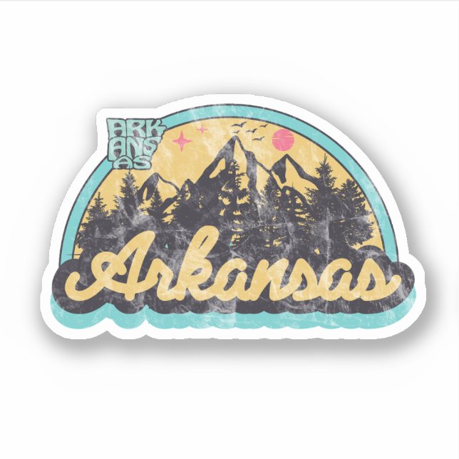 Arkansas Staat Vintag Aufkleber (Vorderseite)
