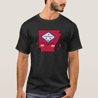 Arkansas State Flag Map Lächeln mit Liebe Oversifi T-Shirt