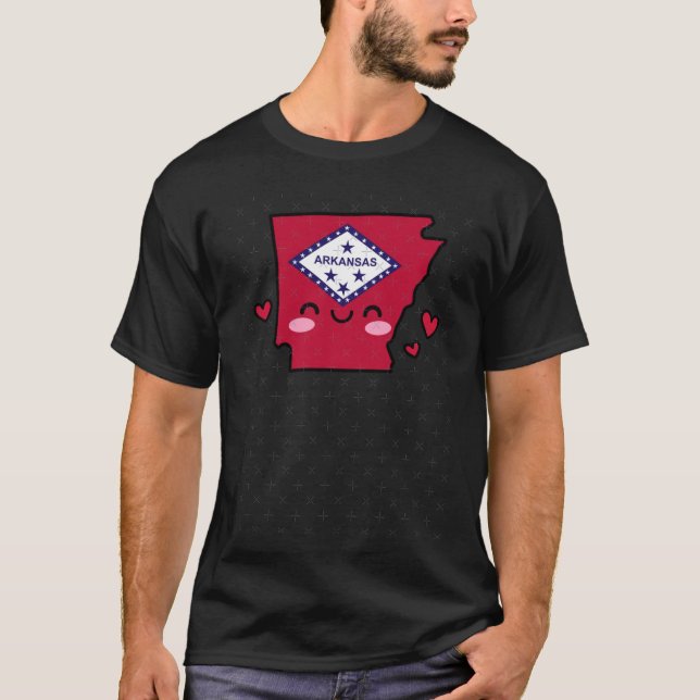 Arkansas State Flag Map Lächeln mit Liebe Oversifi T-Shirt (Vorderseite)