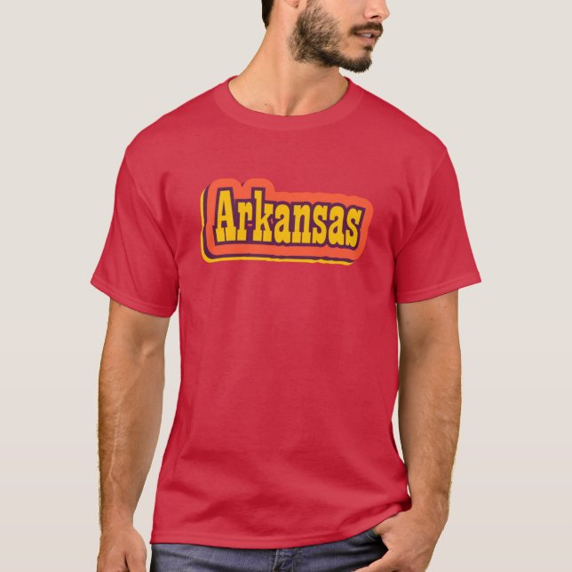 Arkansas State of America Retro Typography Oversiz T-Shirt (Vorderseite)