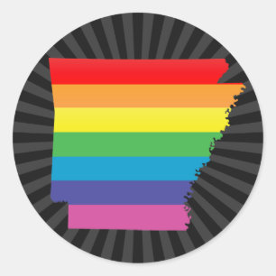 arkansas stolz : gestreift : runder aufkleber