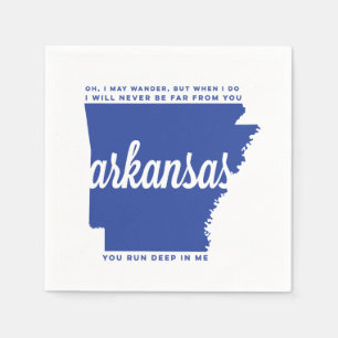 arkansas Texte Blau Serviette