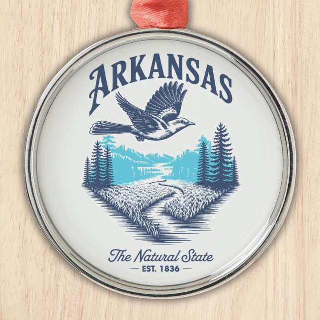 Arkansas The Natural State Ornament Aus Metall (Von Creator hochgeladen)