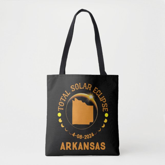 Arkansas Total Solar Eclipse April 8 2024 USA Kart Tasche (Vorderseite)