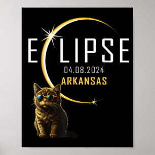 Arkansas Totale Sonnenfinsternis 2024 Lustige Katz Poster