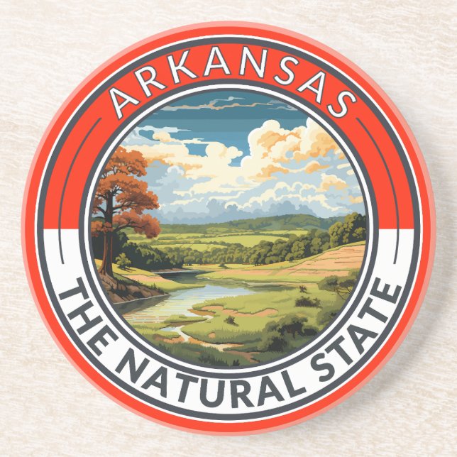 Arkansas Travel Art Abzeichen Getränkeuntersetzer (Vorne)