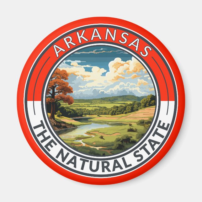 Arkansas Travel Art Abzeichen Magnet (Vorne)