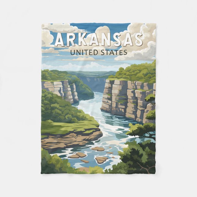 Arkansas Travel Art Vintag Fleecedecke (Vorderseite)