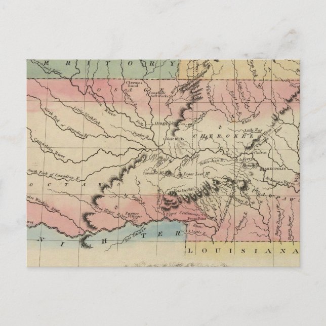 Arkansas und Oklahoma Postkarte (Vorderseite)
