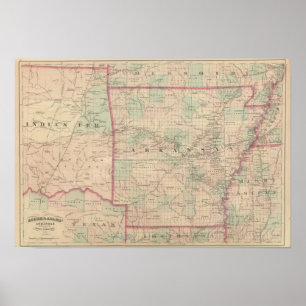 Arkansas und Teil des indischen Gebiets Poster