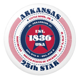 Arkansas US-Staat Red White Blue Typografy Keramikknauf