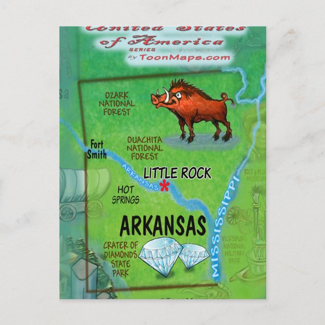 Arkansas USA Card Postkarte (Vorderseite)