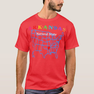 Arkansas USA Natural State Map Version TShirt