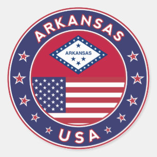 Arkansas, USA, states Runder Aufkleber
