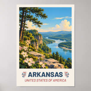 Arkansas USA – Vintage Reiseplakat Poster