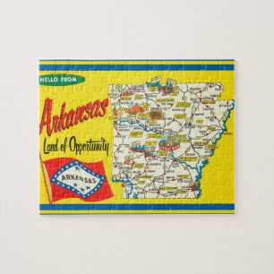 Arkansas Vintage Straßenkarte Postkarte