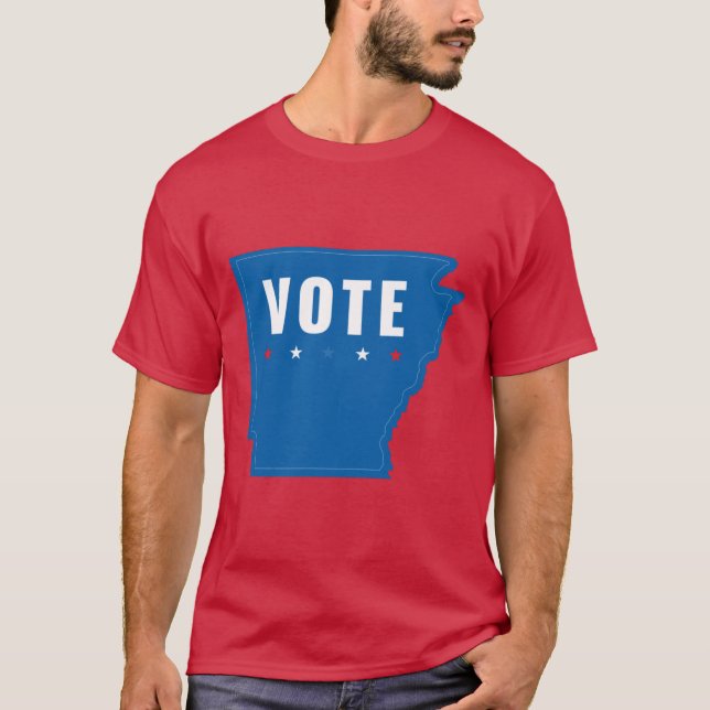 Arkansas wählt Blaues Demokratisches Patriotismus T-Shirt (Vorderseite)