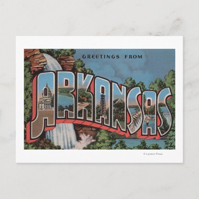 Arkansas (Wasserfallszene) - Große Briefszenen Postkarte (Vorderseite)