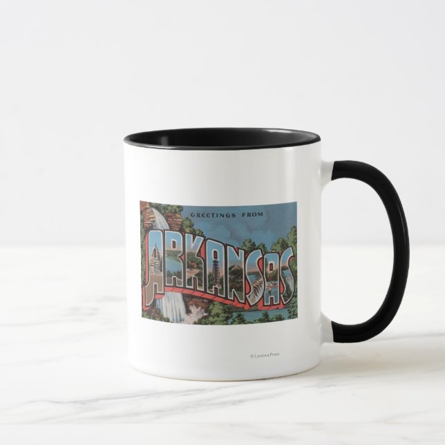 Arkansas (Wasserfallszene) - Große Briefszenen Tasse (Rechts)