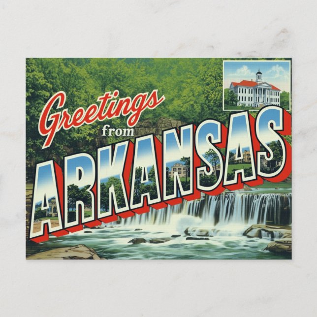 Arkansas-Wasserfallwald Postkarte (Vorderseite)