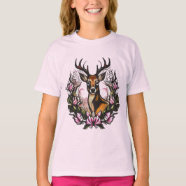 Arkansas White-tailed Deer With Apple Blossom T-Shirt