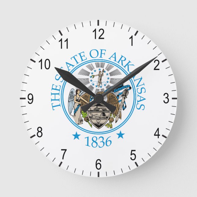Arkansas-Zeichen Runde Wanduhr (Vorderseite)