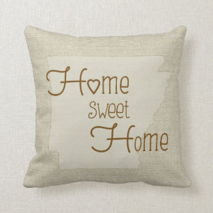 Arkansas-Zuhause süßer Zuhause Leinwandblick Kissen