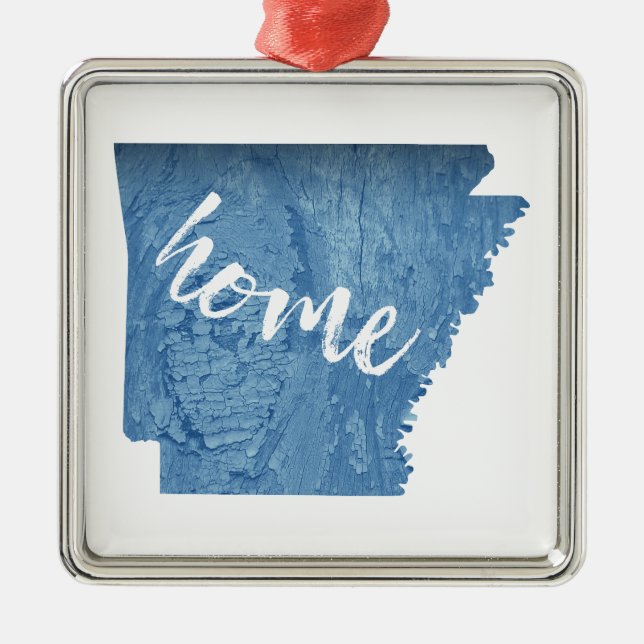 Arkansas Zuhause Wood Grain Ornament Aus Metall (Vorne)