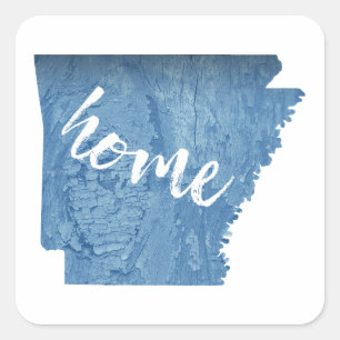 Arkansas Zuhause Wood Grain Quadratischer Aufkleber