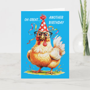 Arkasischer Spaß zum Geburtstag mit Hühnchen Karte