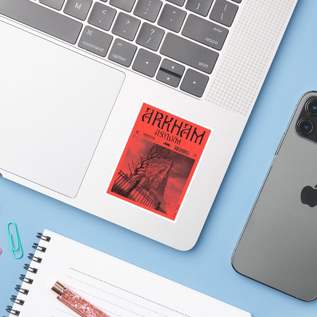 Arkham Asyl: Beschränkungen Aufkleber (Laptop mit iPhone)