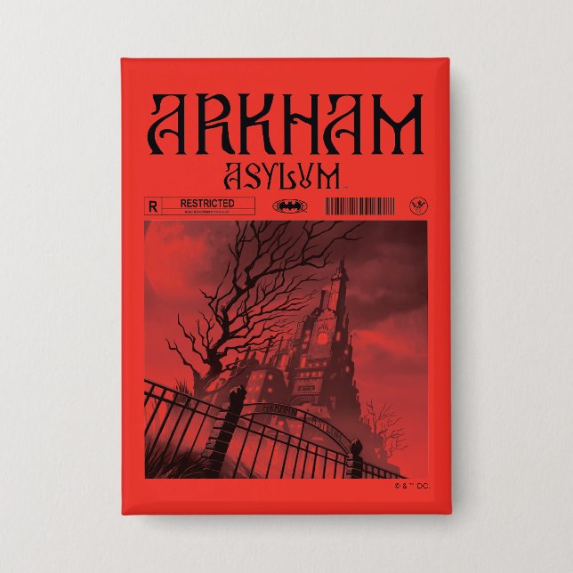Arkham Asylum: Zugangsbeschränkt Button (Vorderseite)