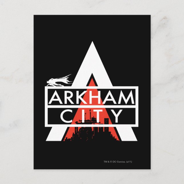 Arkham City Logo weiß Postkarte (Vorderseite)