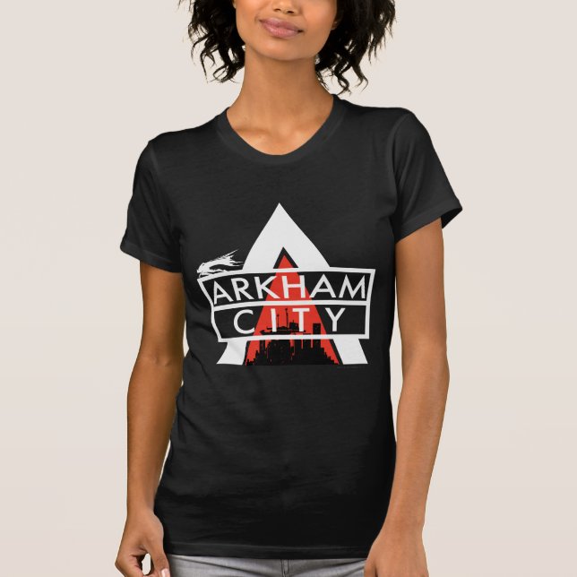 Arkham City Logo weiß T-Shirt (Vorderseite)