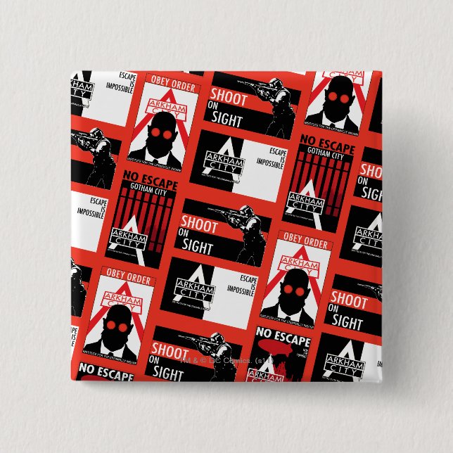 Arkham City Propaganda Pattern Button (Vorderseite)