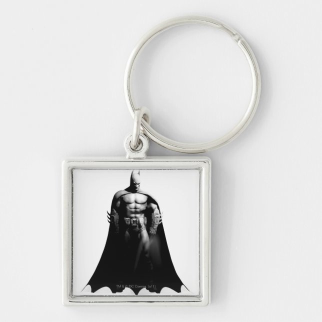 Arkham City | Schwarz-Weiß-Pose Batman Schlüsselanhänger (Vorne)