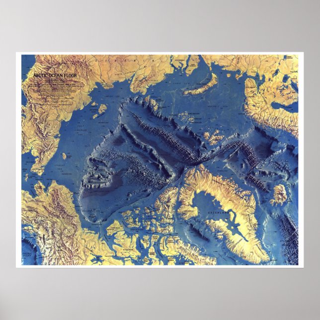 " Arktis: 1971 Die Arktis OZEAN FLOOR Karte ... Poster (Vorne)