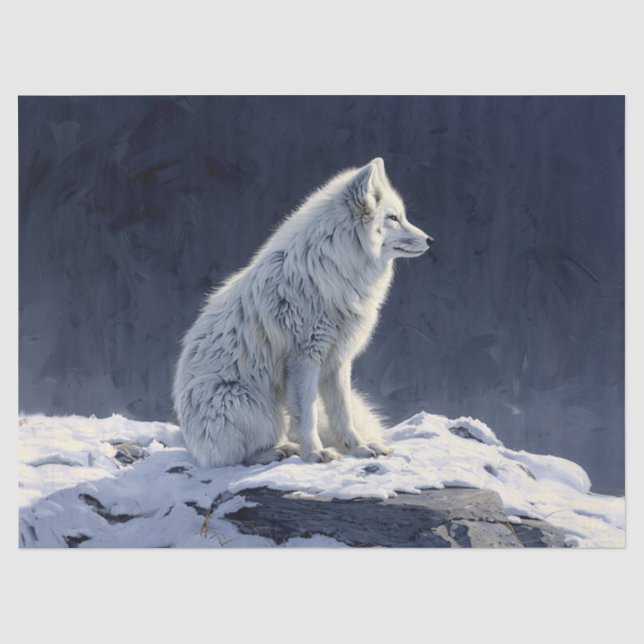 Arktis-Fuchs-Decoupage Seidenpapier (Vorderseite)