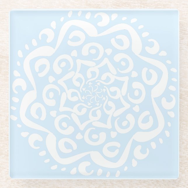 Arktis Mandala Glasuntersetzer (Vorderseite)