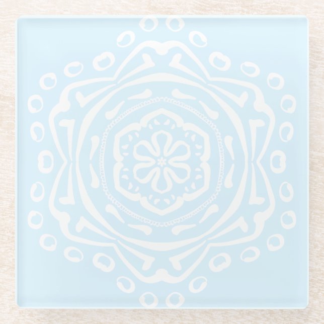 Arktis Mandala Glasuntersetzer (Vorderseite)