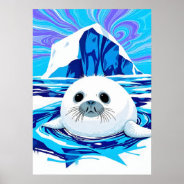 Arktis Siegel Papa - Coole Töne Naturerlebnis Schl Poster