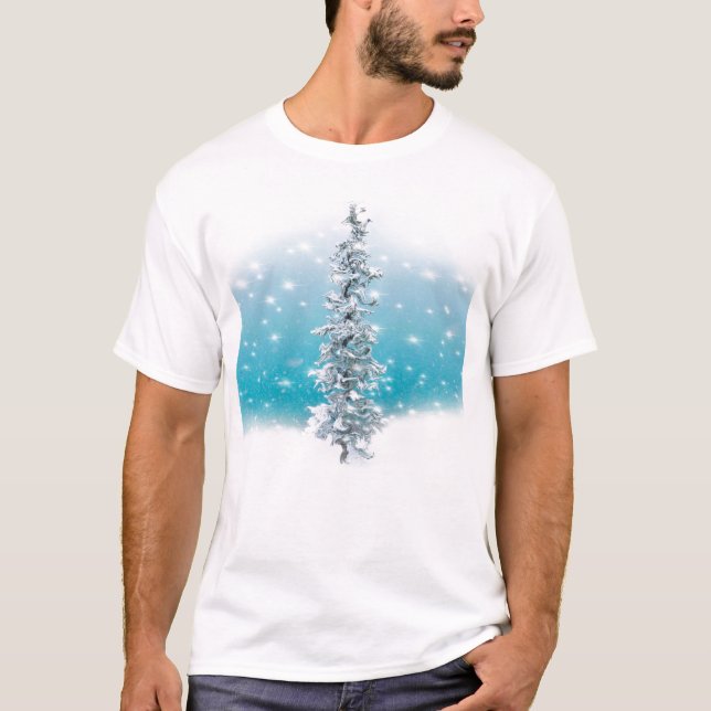 Arktisch blau gefroren frostig silber funkeln imme T-Shirt (Vorderseite)
