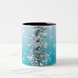 Arktisch blau gefroren frostig silber funkeln imme zweifarbige tasse