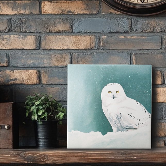 Arktische Aquamarine Schneeauwl Fliese (Von Creator hochgeladen)