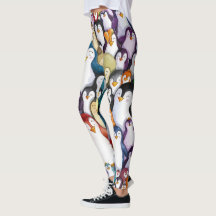 Arktische Aura: Pinguin-Design Aquarellfarben-Legg