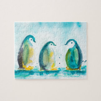 Arktische Babys Wasserfarben Kunst Pinguine