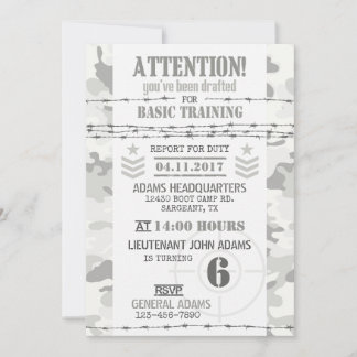 Arktische Camouflage Militär Geburtstag Einladung